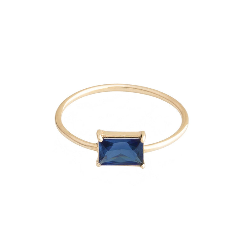 Baby D Rectangle Ring - Sapphire